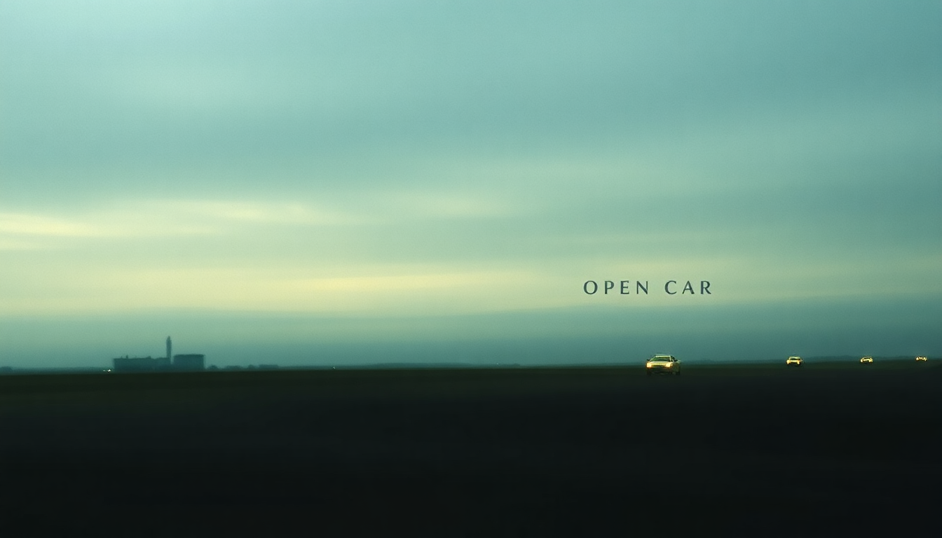 Fan-driven abstract illustration evoking the emotional arc of Open Car by Porcupine Tree
