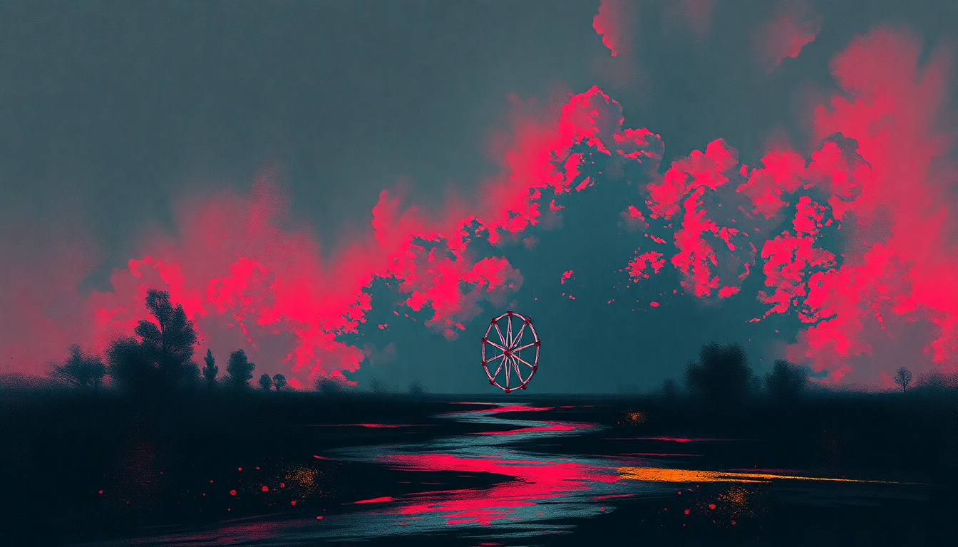 Fan-driven abstract illustration evoking the emotional arc of Operation by Circle Jerks