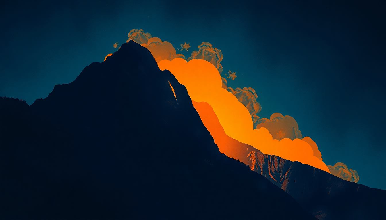 Fan-driven abstract illustration evoking the emotional arc of Orange Crush by R.E.M.