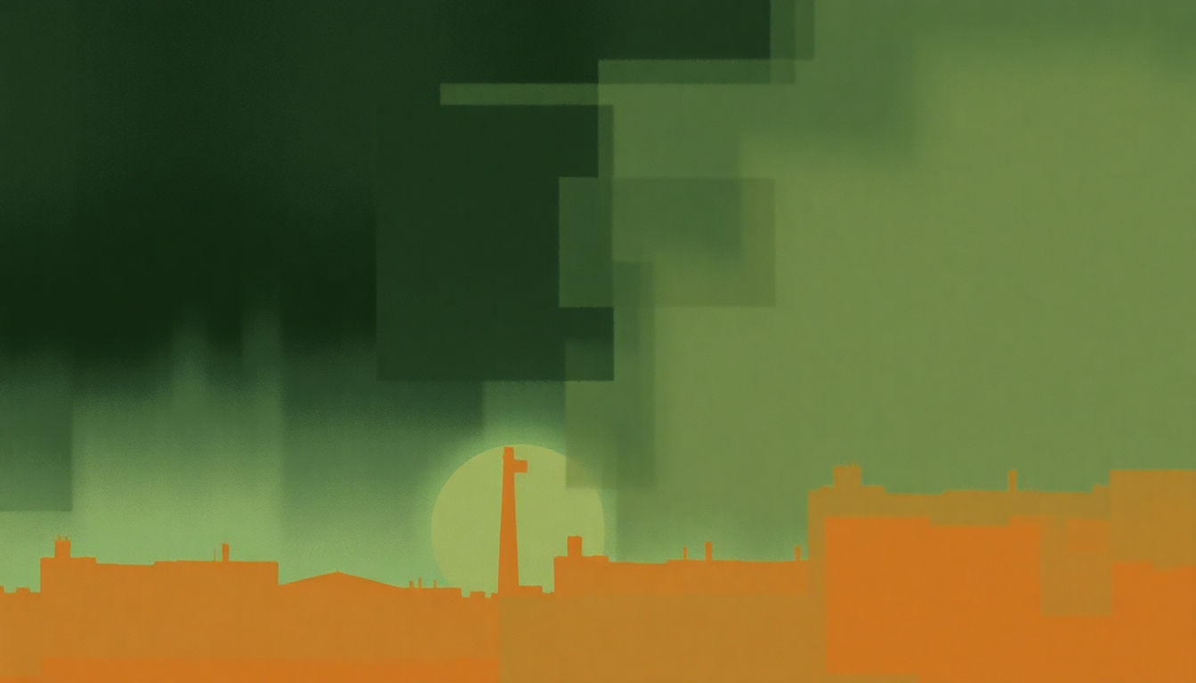 Fan-driven abstract illustration evoking the emotional arc of Otono Porteno by Astor Piazzolla