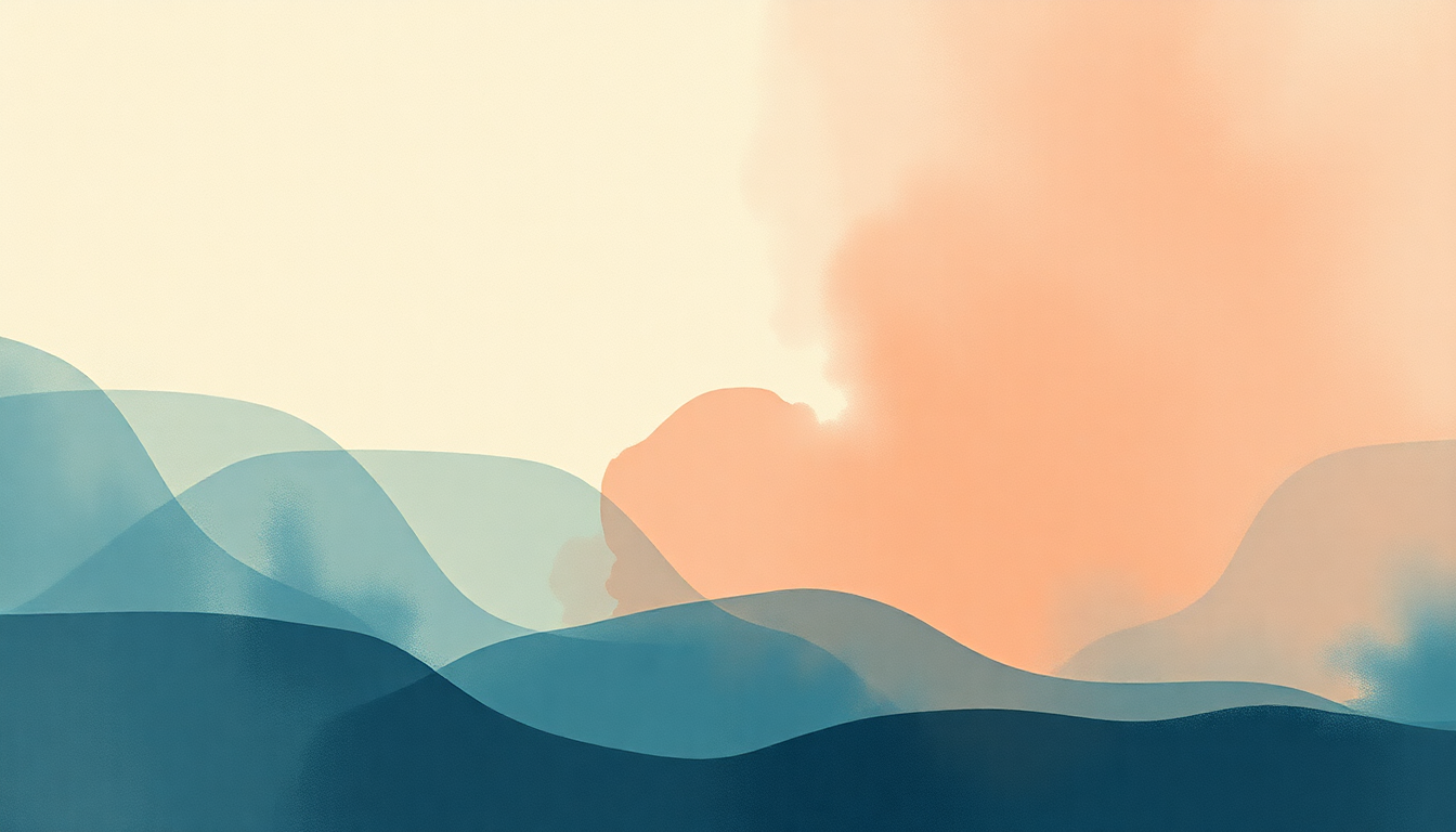 Fan-driven abstract illustration evoking the emotional arc of Over by Lucky Daye