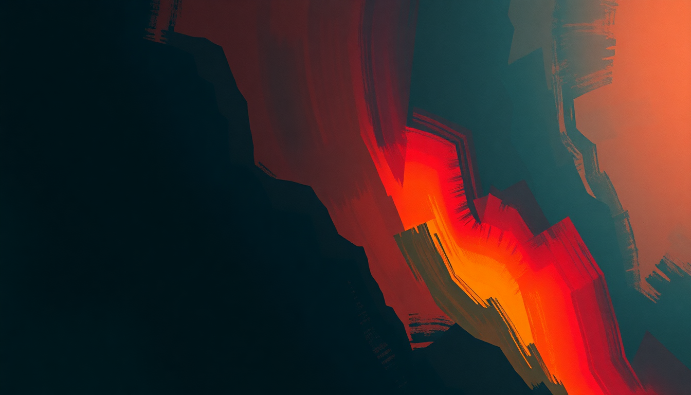 Fan-driven abstract illustration evoking the emotional arc of Owner of a Lonely Heart by Yes