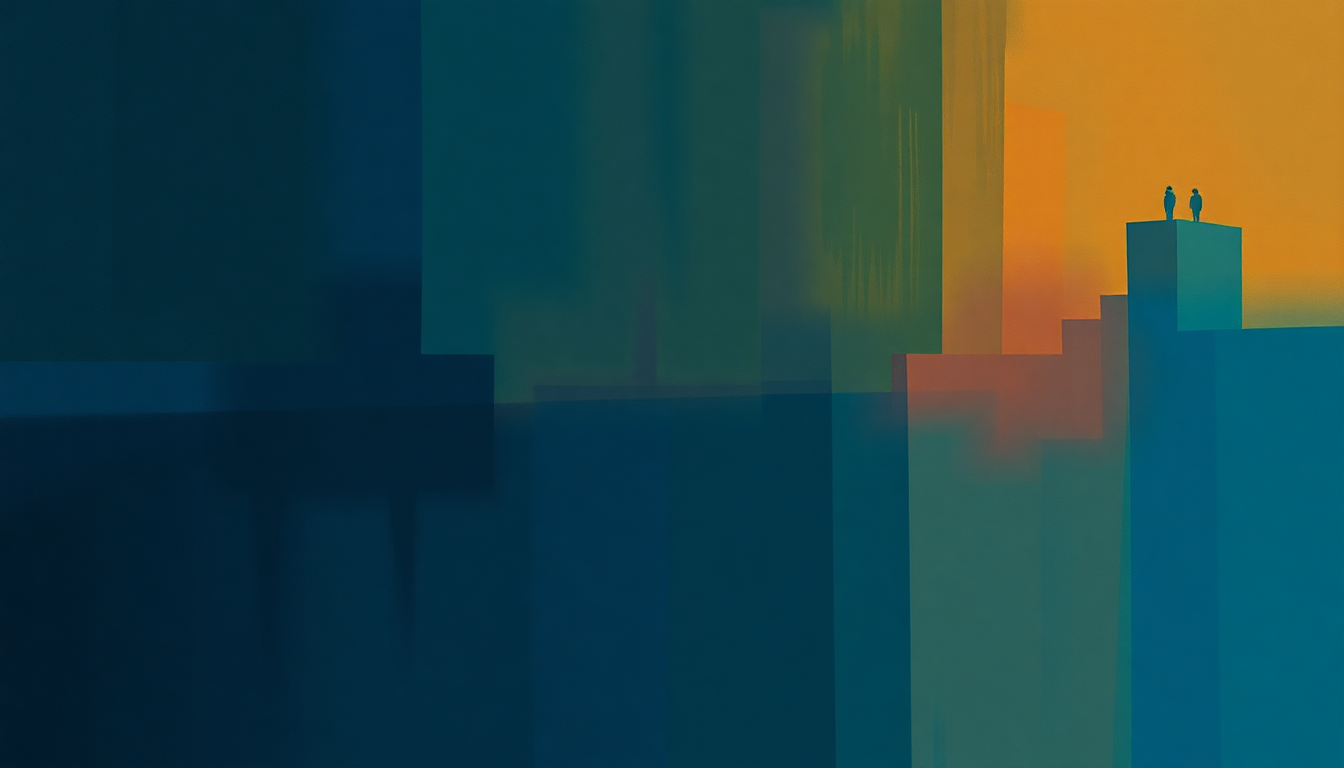 Fan-driven abstract illustration evoking the emotional arc of Paint Me Down by Spandau Ballet