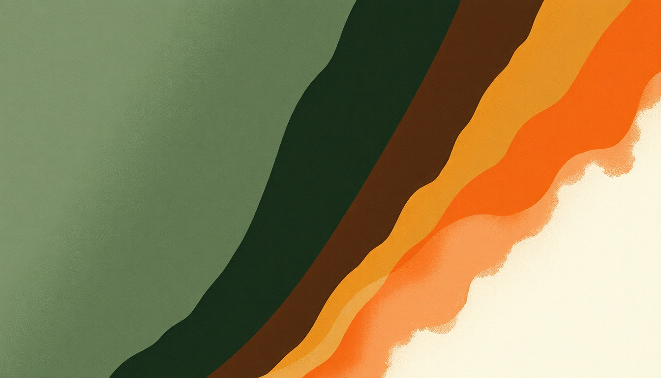 Fan-driven abstract illustration evoking the emotional arc of Palisade by Mineral