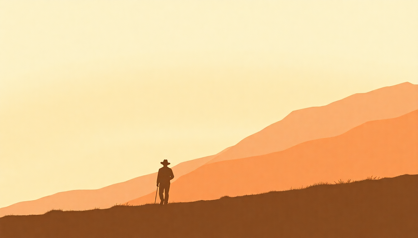 Fan-driven abstract illustration evoking the emotional arc of Pancho and Lefty by Emmylou Harris