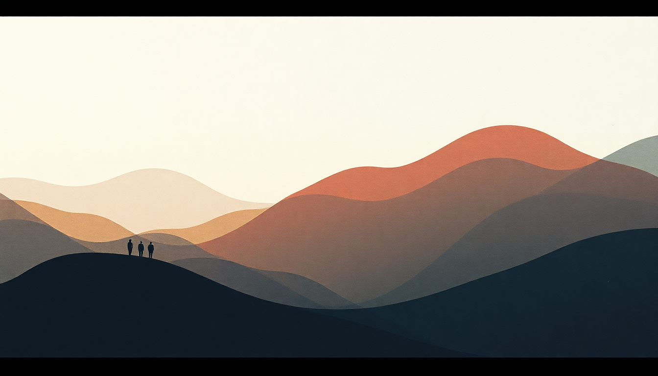 Fan-driven abstract illustration evoking the emotional arc of Particles by Olafur Arnalds