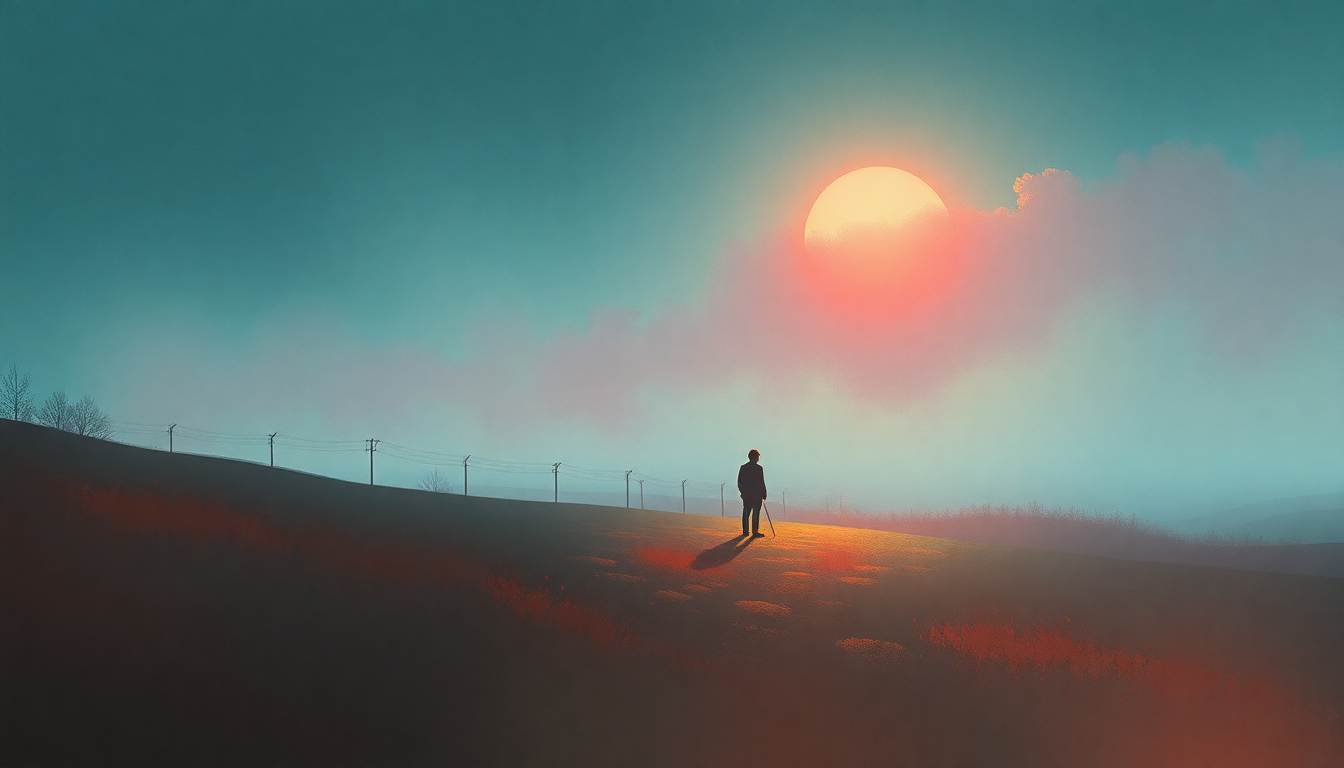 Fan-driven abstract illustration evoking the emotional arc of Path of the Wind by Joe Hisaishi