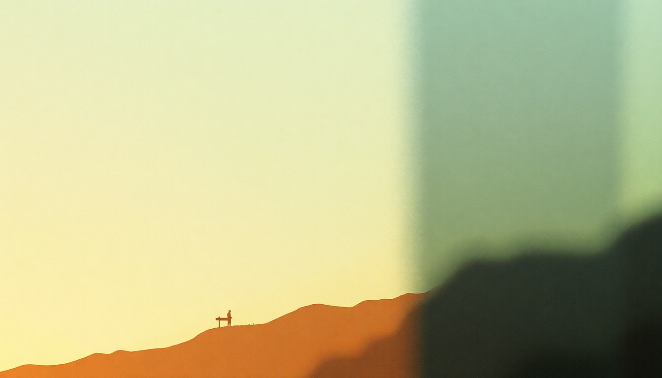 Fan-driven abstract illustration evoking the emotional arc of Pendulum by Pearl Jam