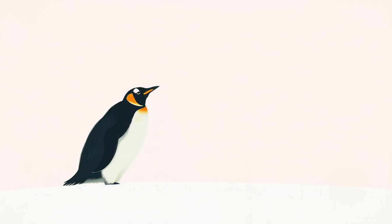 Fan-driven abstract illustration evoking the emotional arc of Penguins by Lyle Lovett