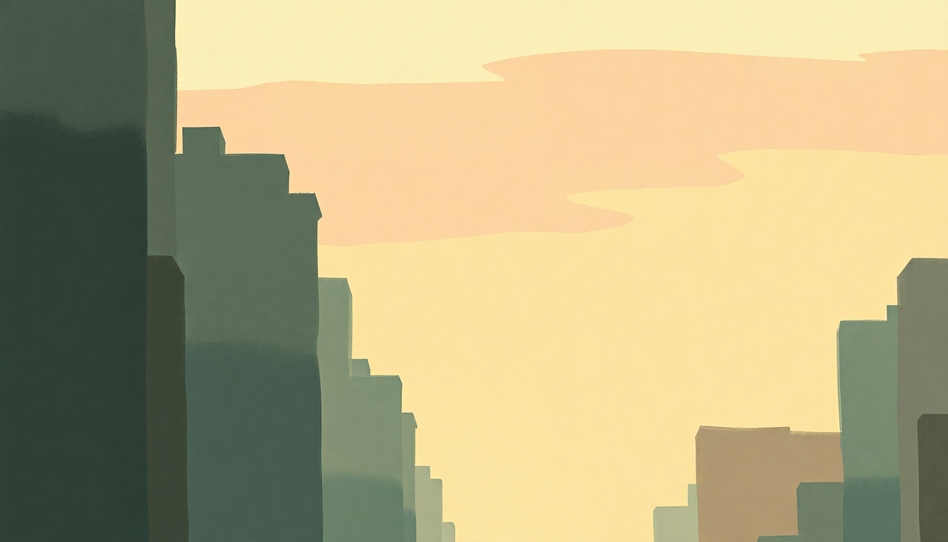 Fan-driven abstract illustration evoking the emotional arc of People in the City by Air