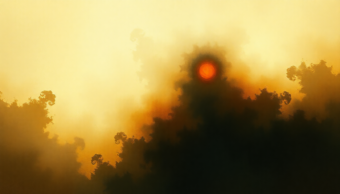 Fan-driven abstract illustration evoking the emotional arc of Piano Concerto No. 1 in D minor by Johannes Brahms