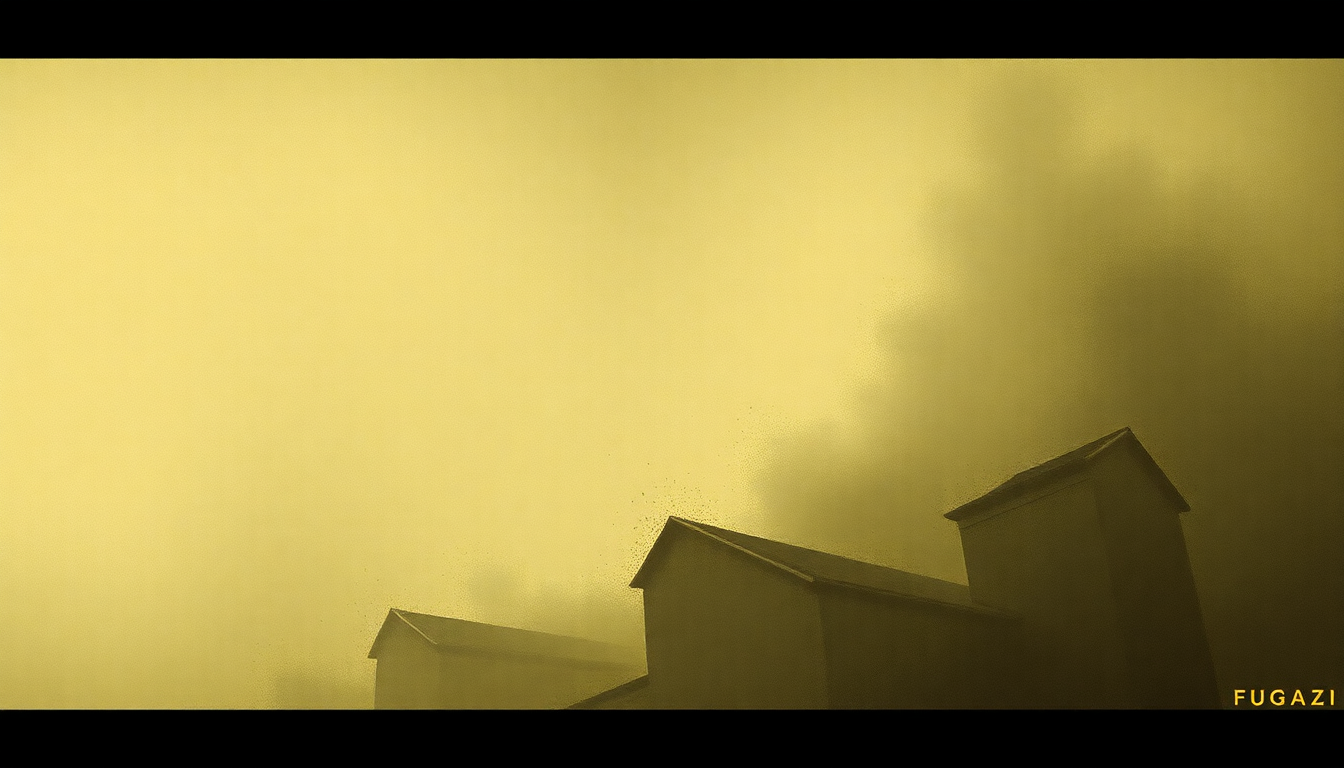 Fan-driven abstract illustration evoking the emotional arc of Place Position by Fugazi