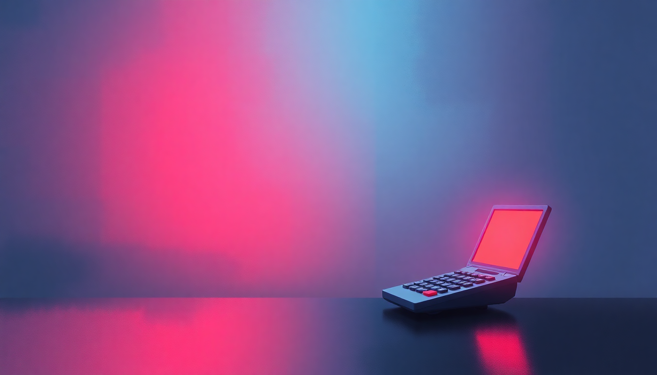 Fan-driven abstract illustration evoking the emotional arc of Pocket Calculator by Kraftwerk