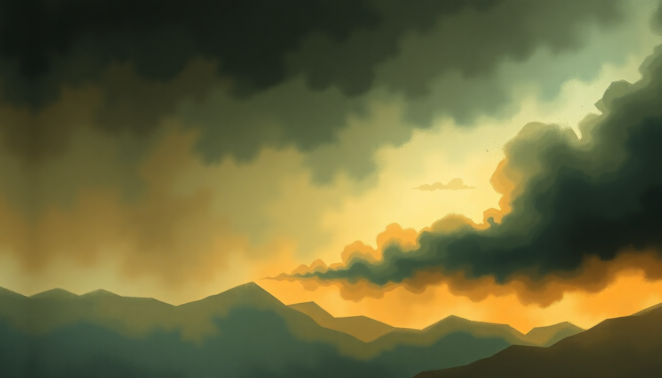 Fan-driven abstract illustration evoking the emotional arc of Polonaise in A-flat Major, Op. 53 by Frédéric Chopin