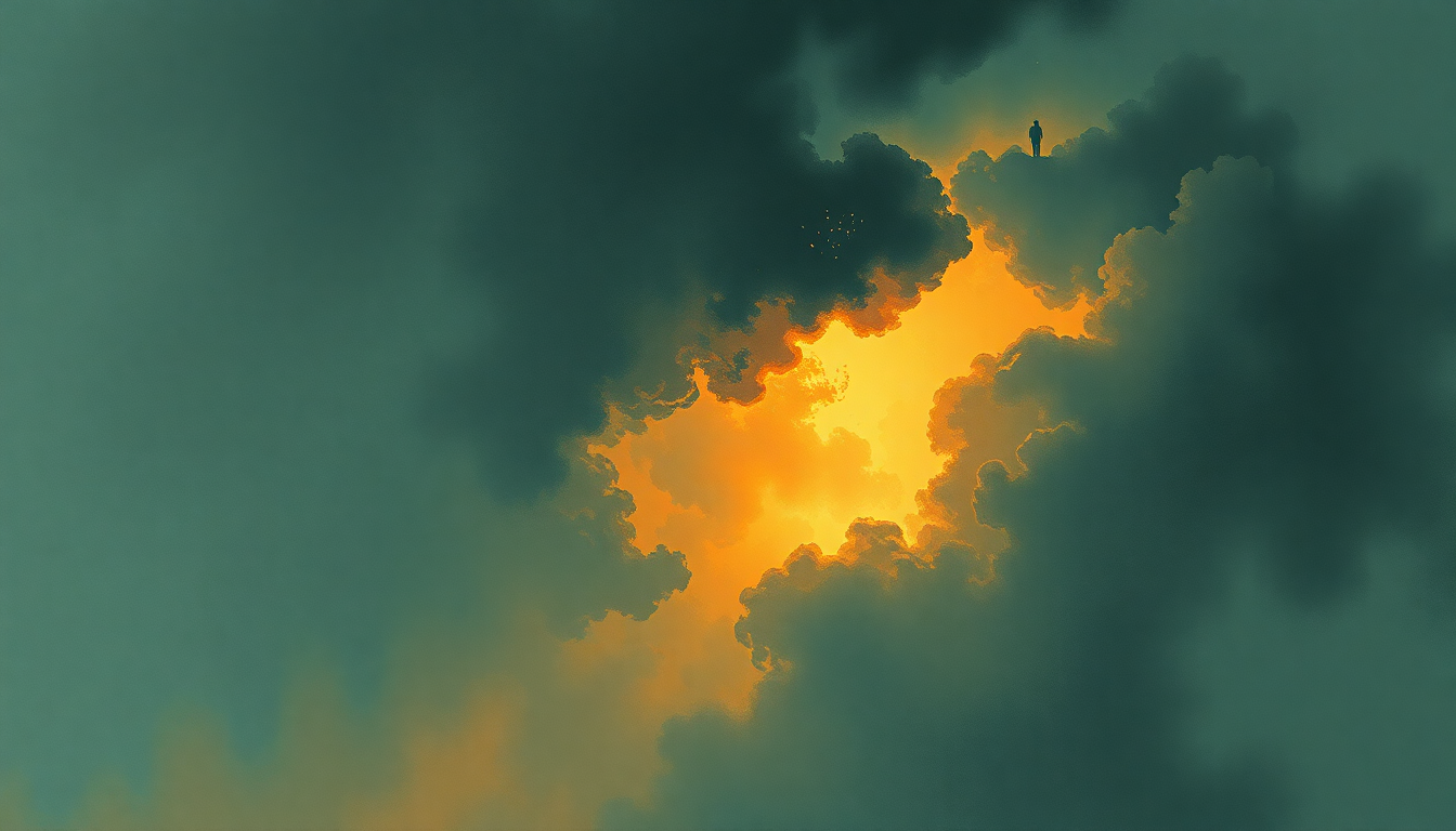 Fan-driven abstract illustration evoking the emotional arc of Polyamorous by Breaking Benjamin