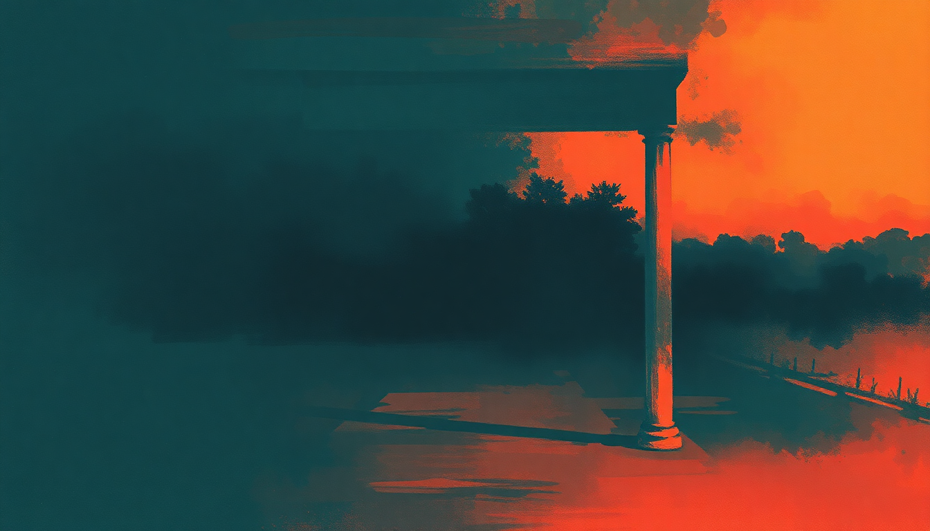 Fan-driven abstract illustration evoking the emotional arc of Porch by Pearl Jam