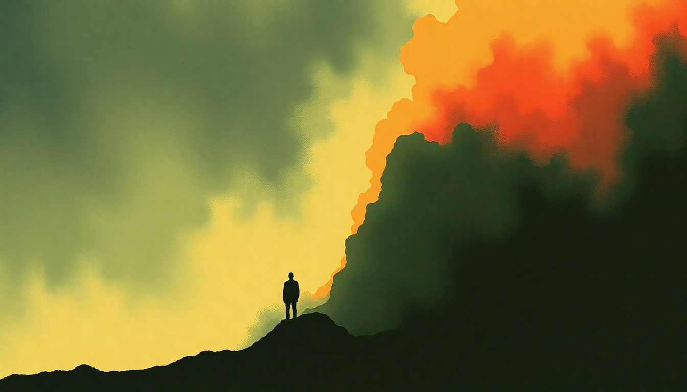 Fan-driven abstract illustration evoking the emotional arc of Premature Burial by Siouxsie and the Banshees