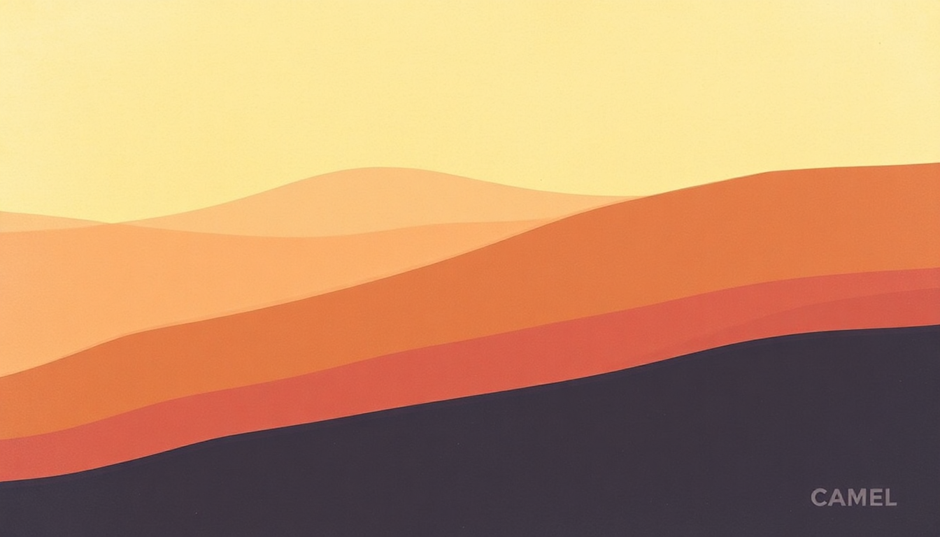 Fan-driven abstract illustration evoking the emotional arc of Preparation by Camel