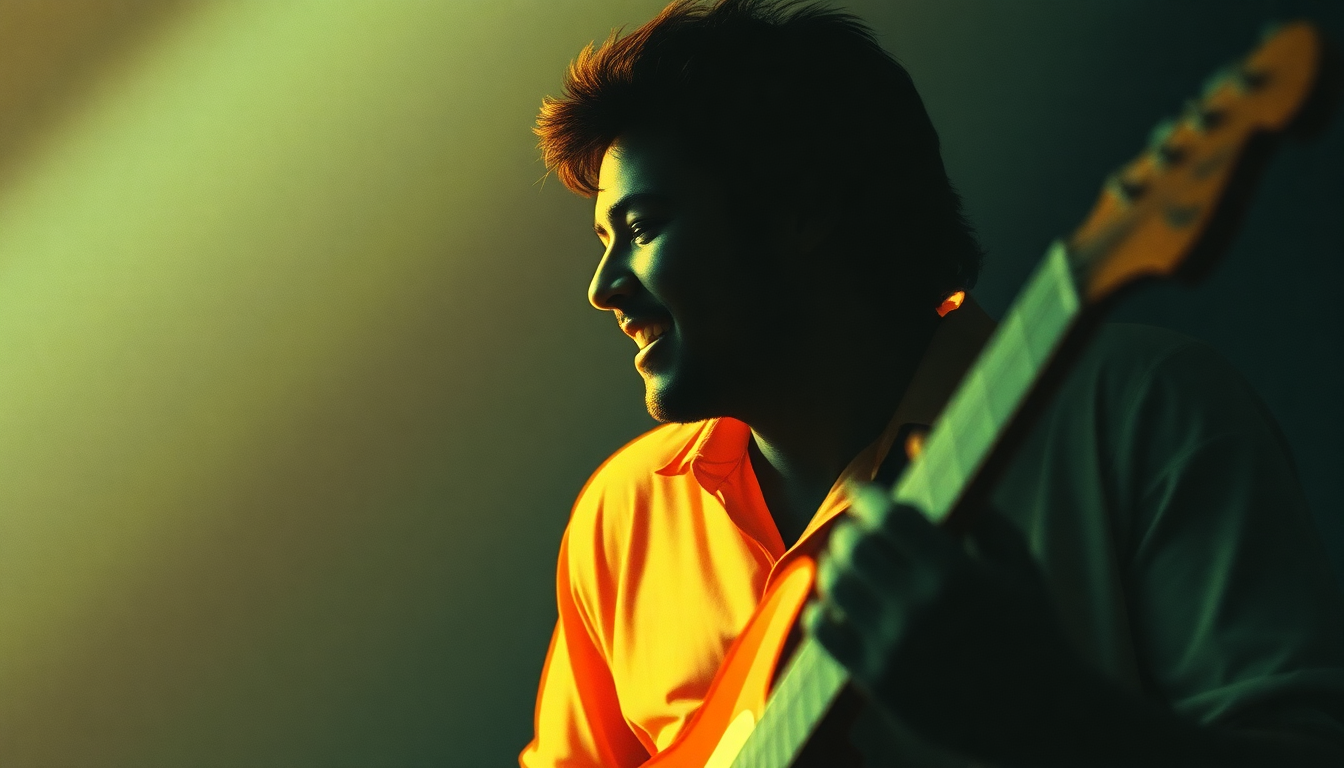 Fan-driven abstract illustration evoking the emotional arc of Pride and Joy by Stevie Ray Vaughan