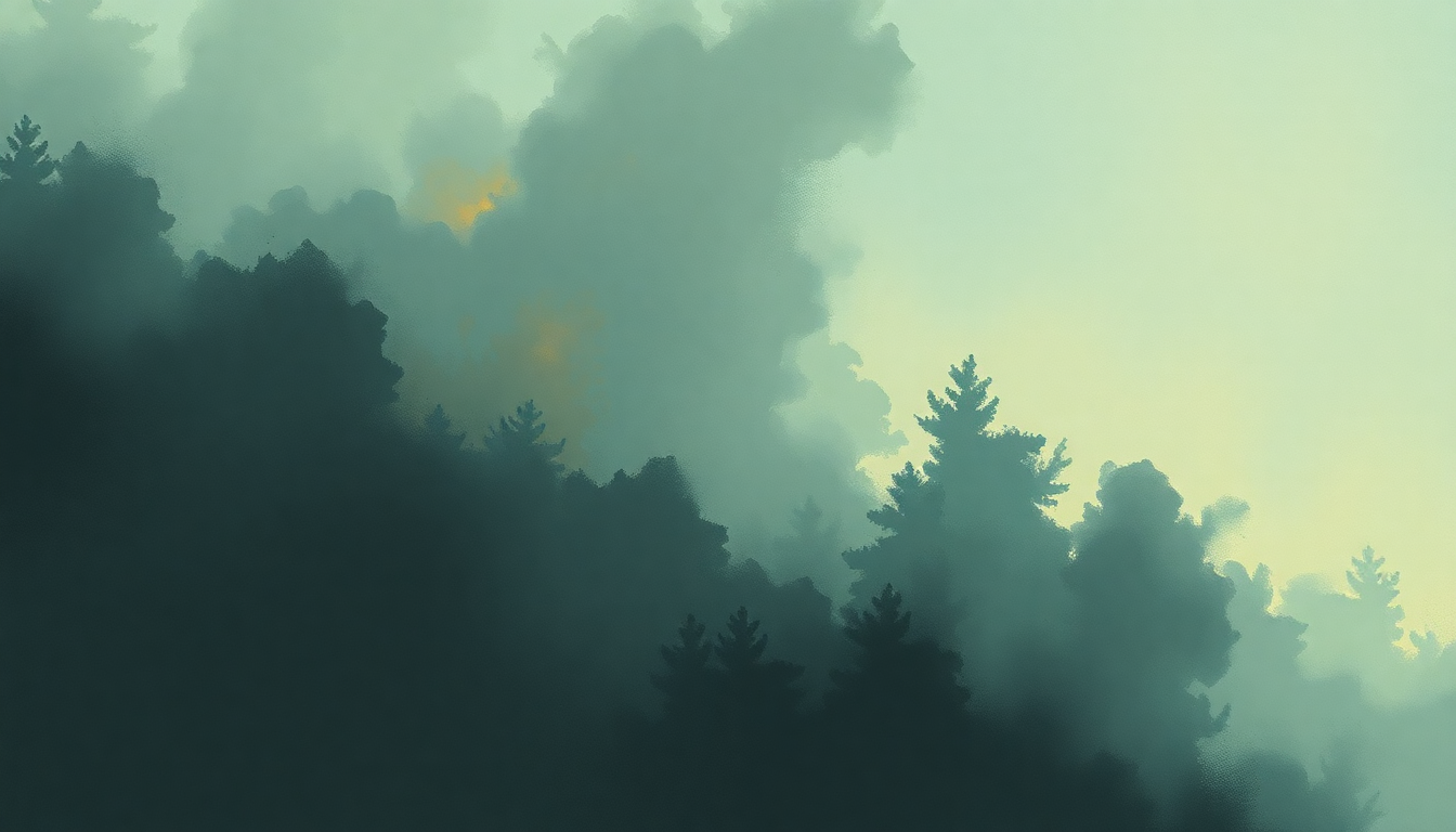 Fan-driven abstract illustration evoking the emotional arc of Proper Hoodidge by Amon Tobin