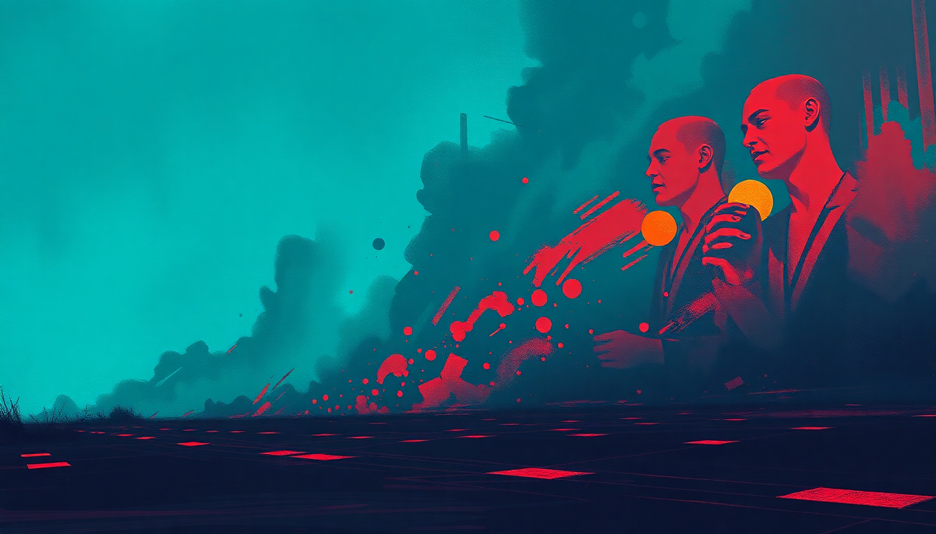 Fan-driven abstract illustration evoking the emotional arc of Property Is Theft by Circle Jerks