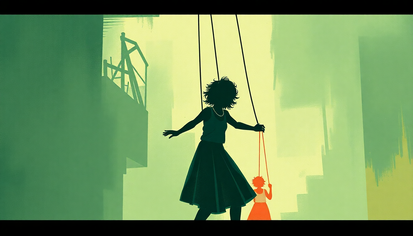 Fan-driven abstract illustration evoking the emotional arc of Puppet on a String by The Hives