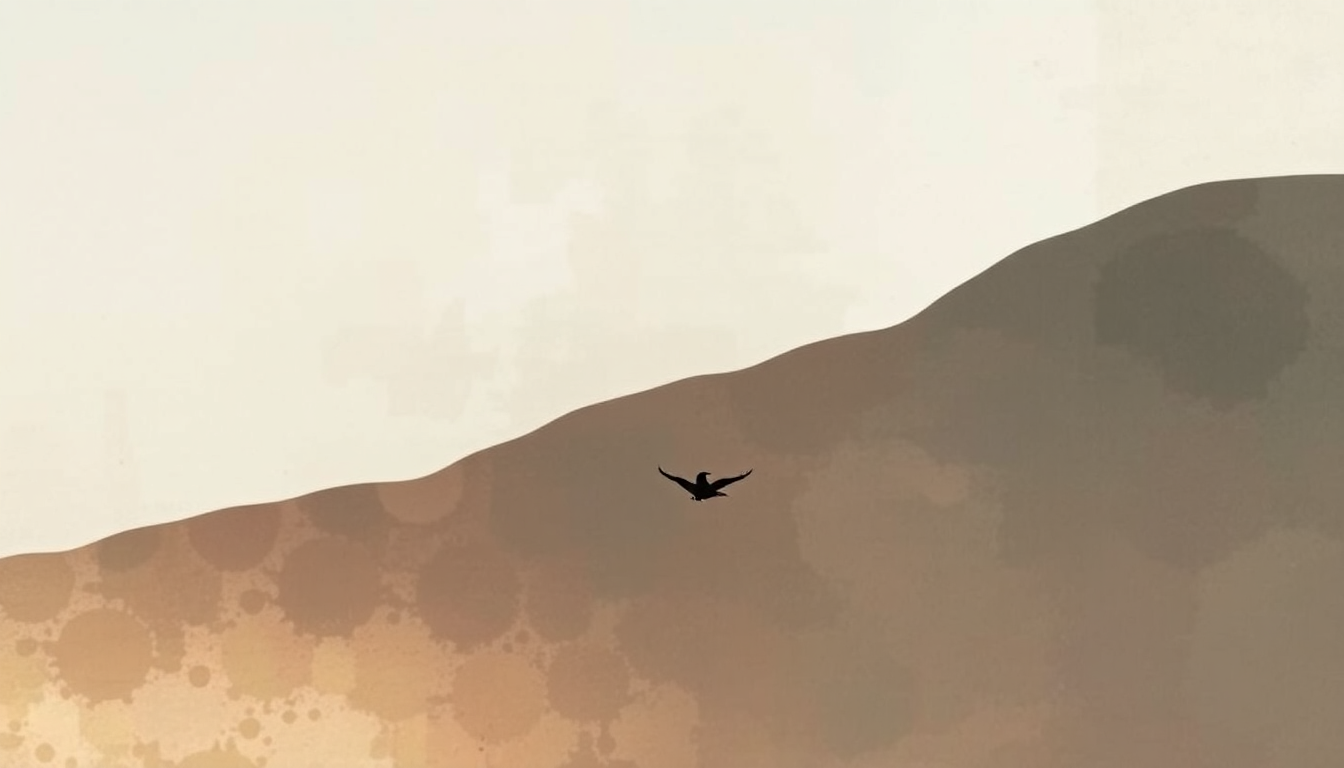 Fan-driven abstract illustration evoking the emotional arc of Questing Not Asking by Maximo Park