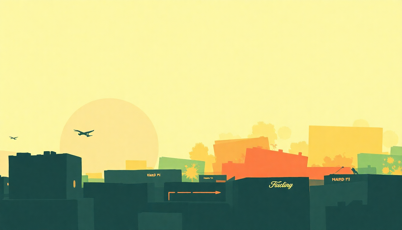 Fan-driven abstract illustration evoking the emotional arc of Radio Disk Jockey by Hard-Fi