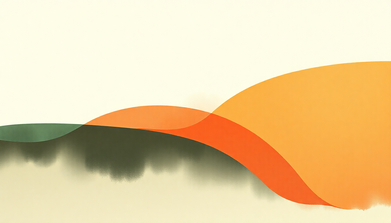 Fan-driven abstract illustration evoking the emotional arc of Radio Rewrite by Steve Reich