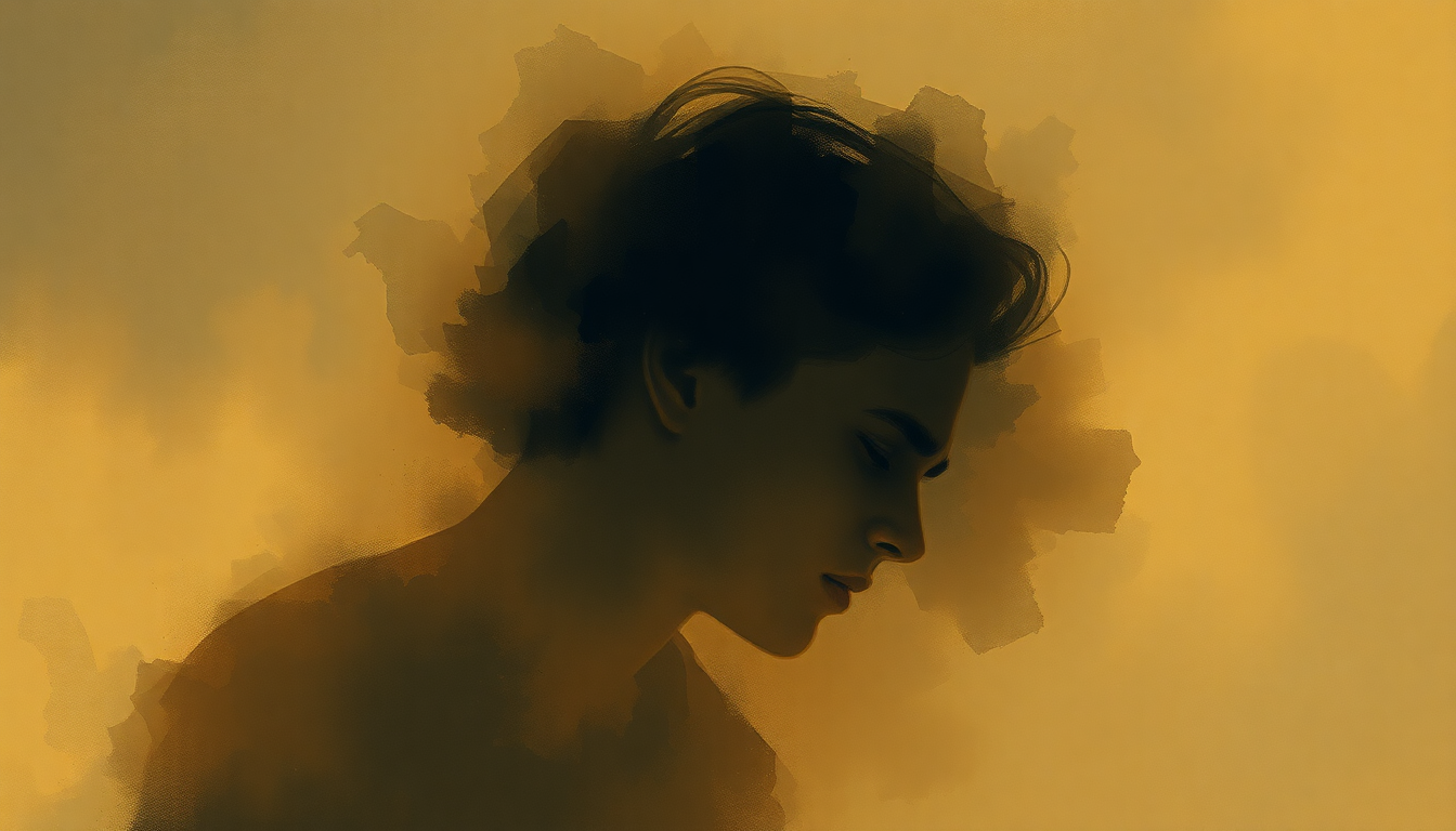 Fan-driven abstract illustration evoking the emotional arc of Raga Bageshree by Ravi Shankar