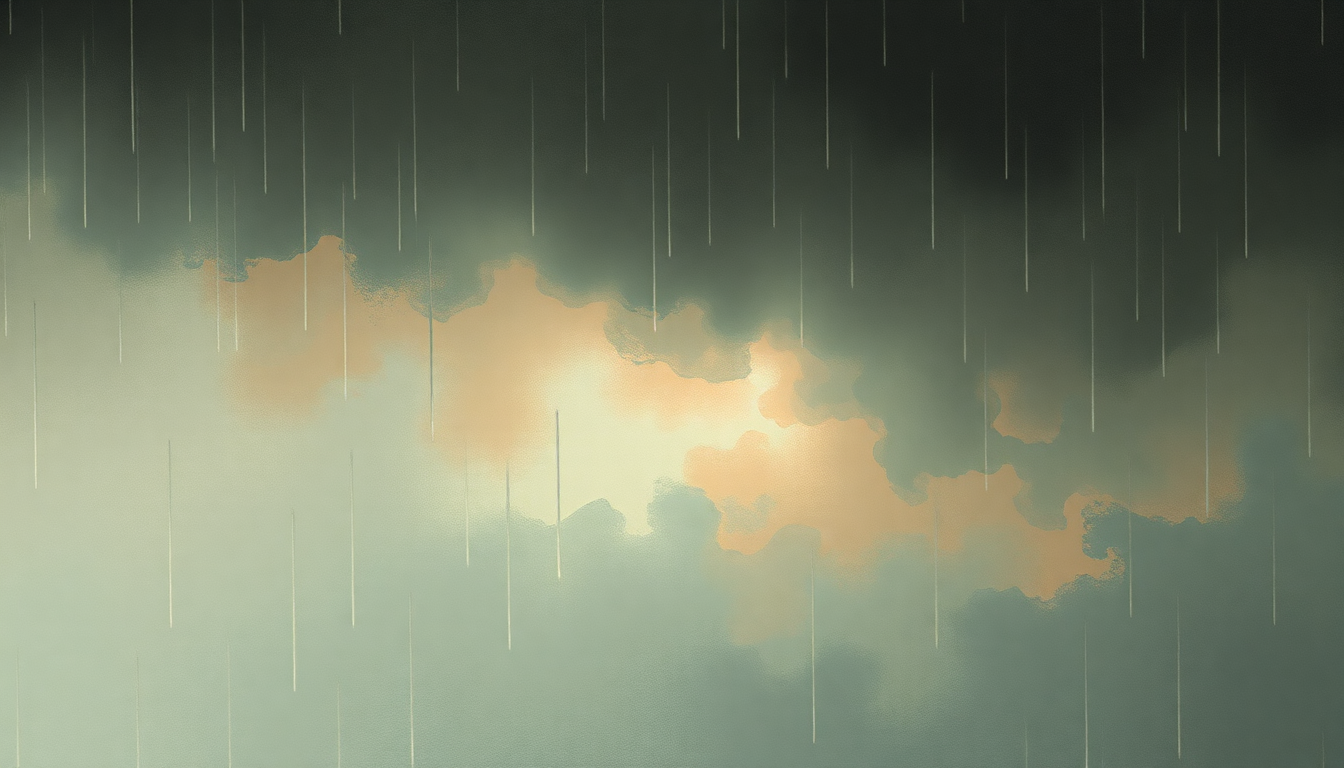 Fan-driven abstract illustration evoking the emotional arc of Rain When I Die by Alice in Chains