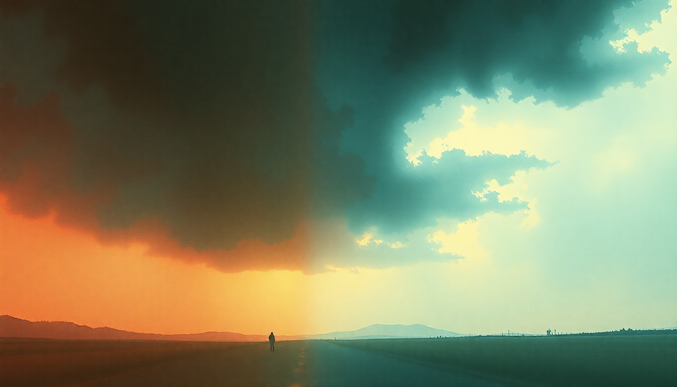 Fan-driven abstract illustration evoking the emotional arc of Rearviewmirror by Pearl Jam