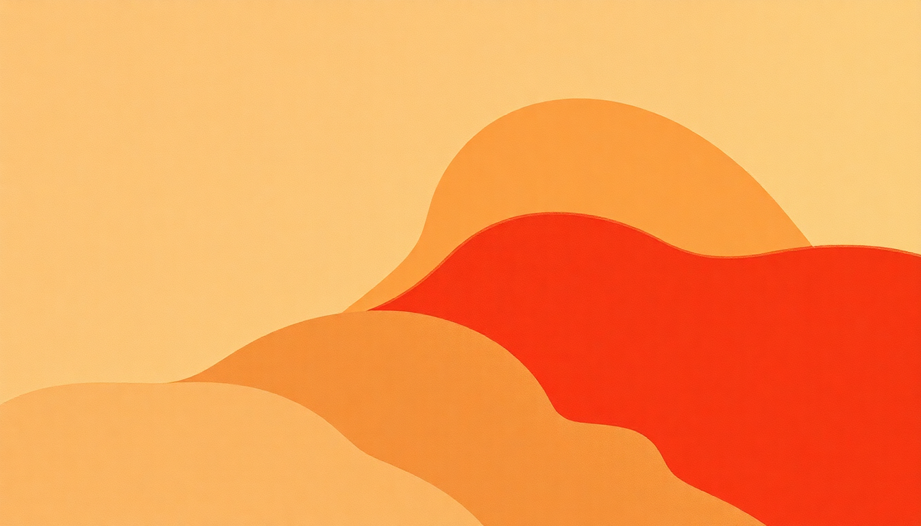 Fan-driven abstract illustration evoking the emotional arc of Red Clay by Freddie Hubbard