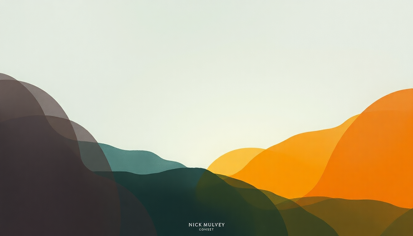 Fan-driven abstract illustration evoking the emotional arc of Remembering by Nick Mulvey