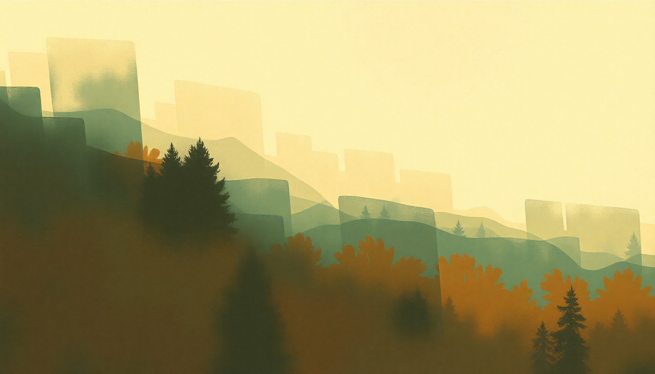 Fan-driven abstract illustration evoking the emotional arc of Reminiscing Boogie by Lightnin Hopkins