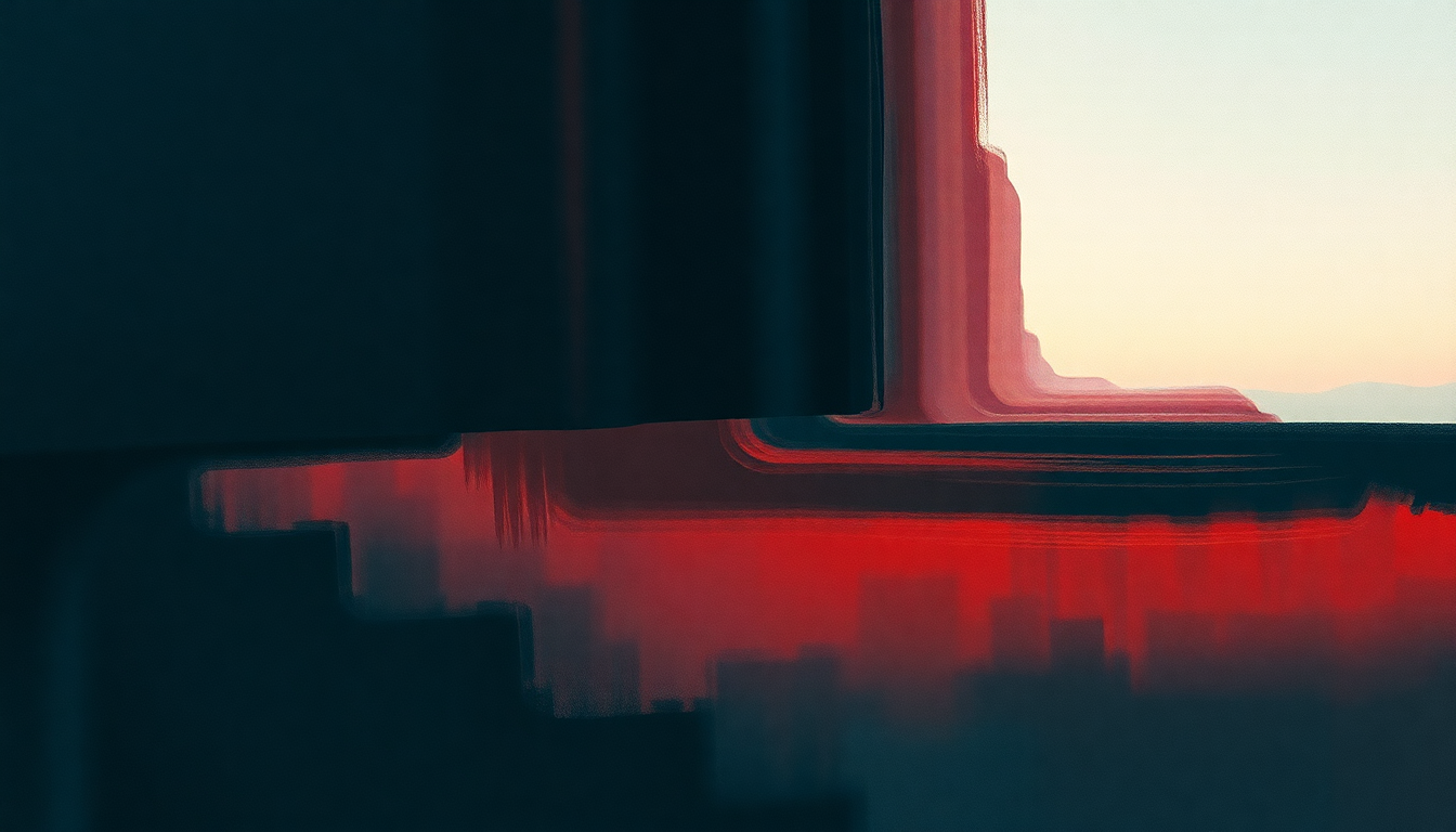 Fan-driven abstract illustration evoking the emotional arc of Rez by Underworld