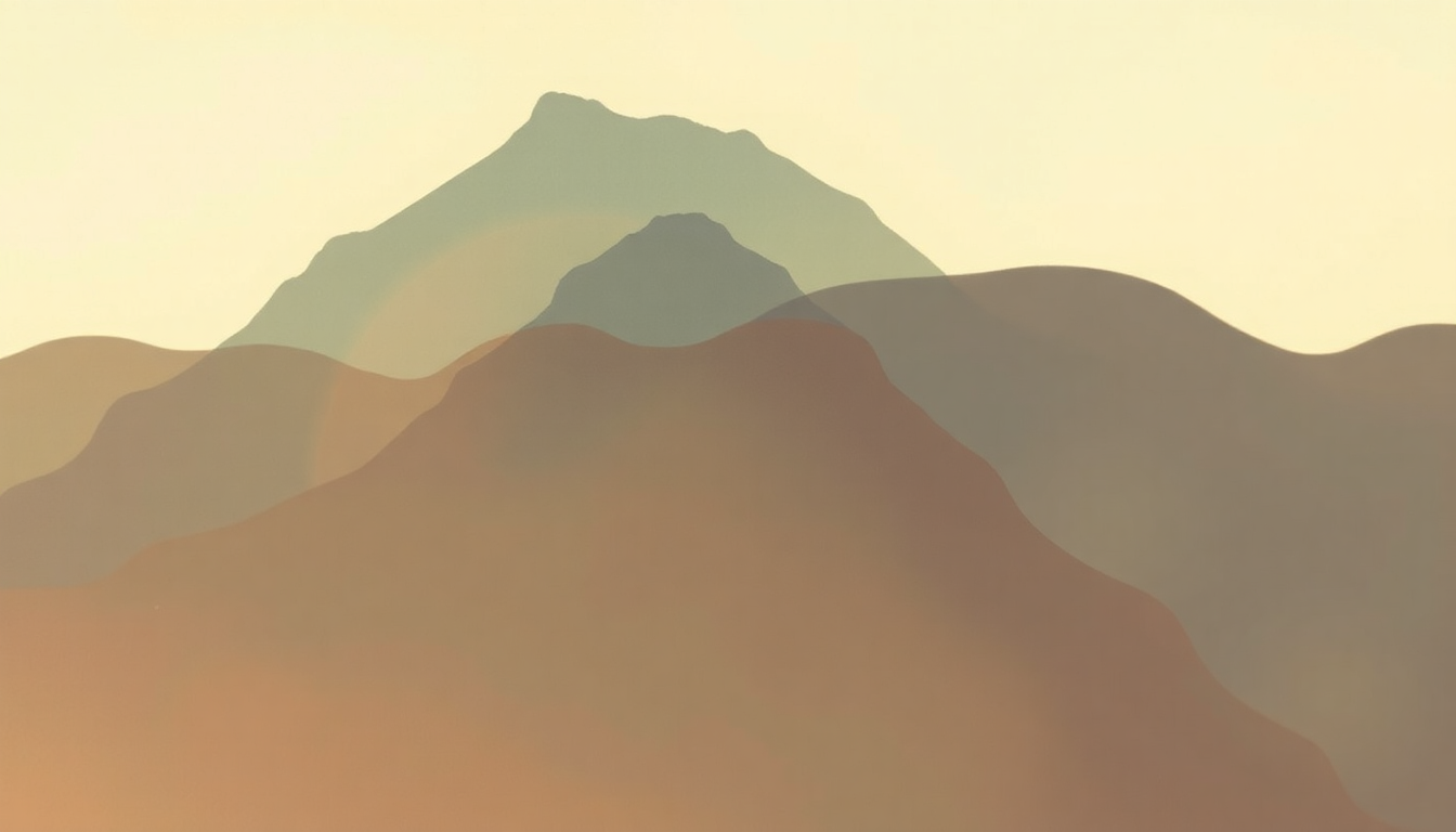 Fan-driven abstract illustration evoking the emotional arc of Rhayader by Camel