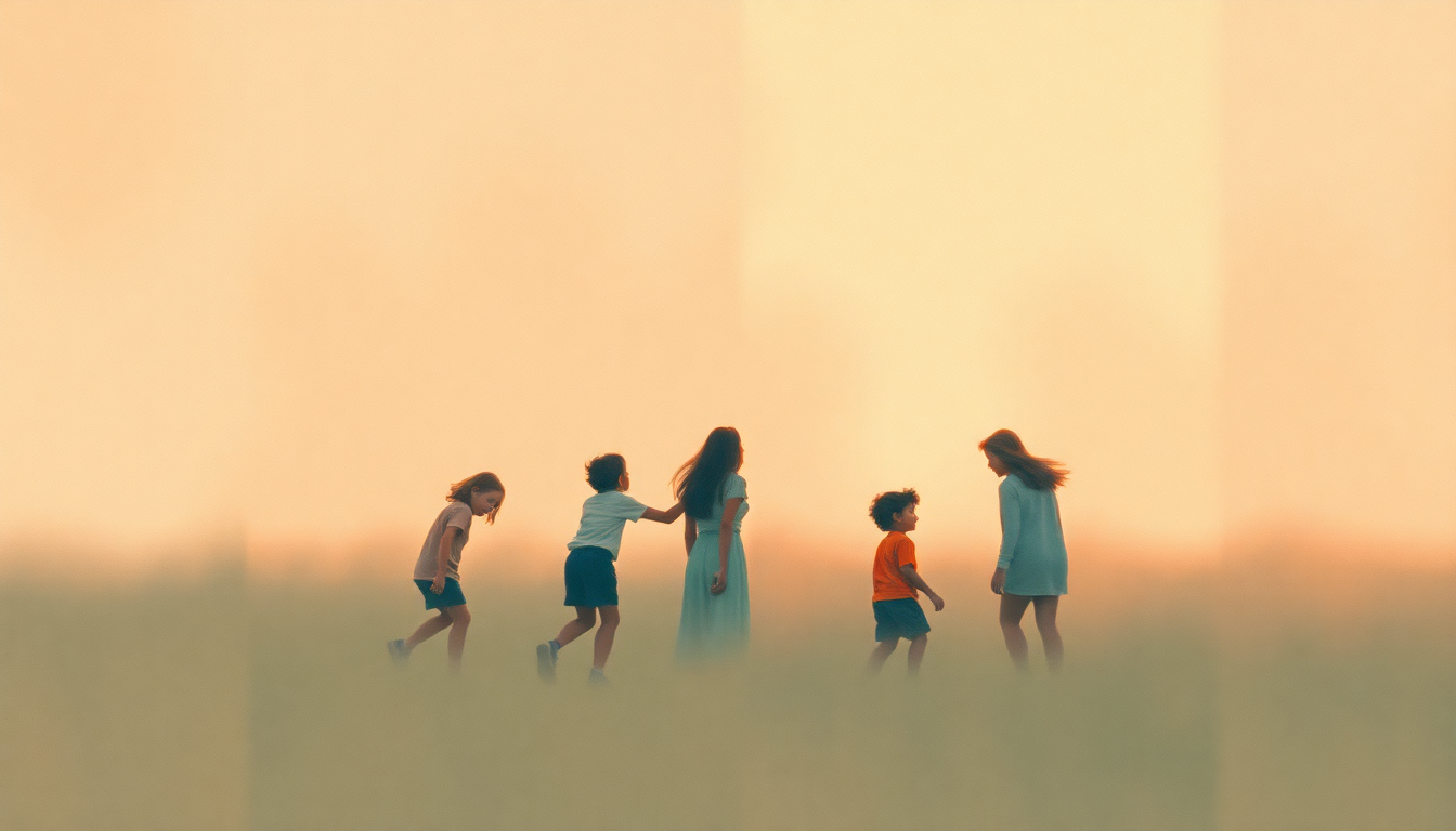 Fan-driven abstract illustration evoking the emotional arc of Ring Around the Rosie by Traditional