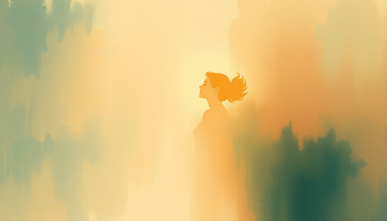 Fan-driven abstract illustration evoking the emotional arc of Rise and Shine by Traditional