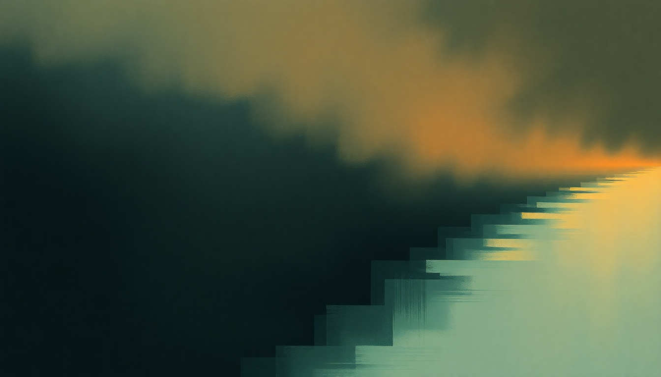 Fan-driven abstract illustration evoking the emotional arc of River of Bass by Underworld