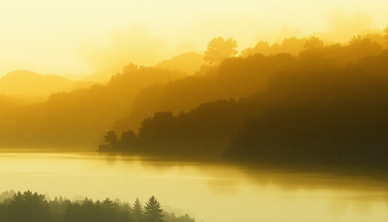 Fan-driven abstract illustration evoking the emotional arc of River of Gold by Ben Howard