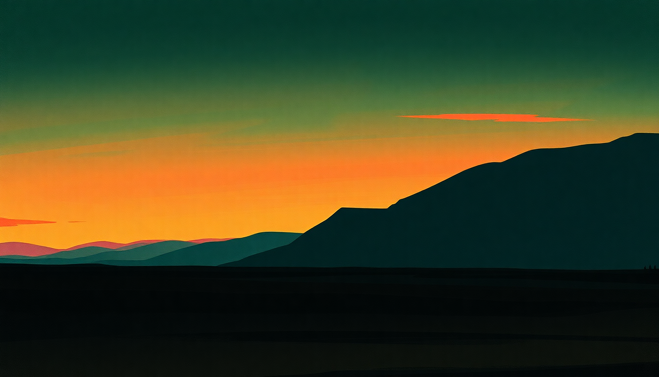 Fan-driven abstract illustration evoking the emotional arc of Road Hawg by Joe Ely