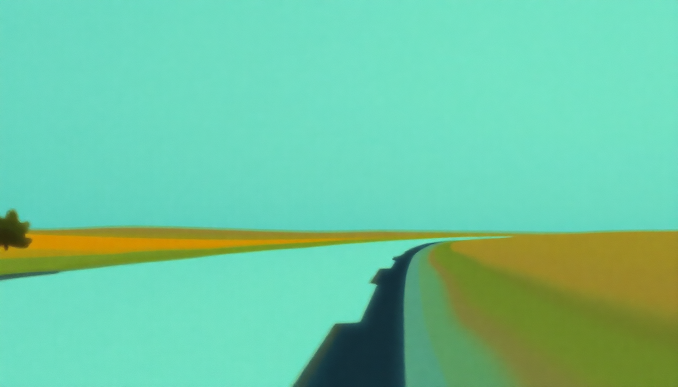 Fan-driven abstract illustration evoking the emotional arc of Road by Nick Drake