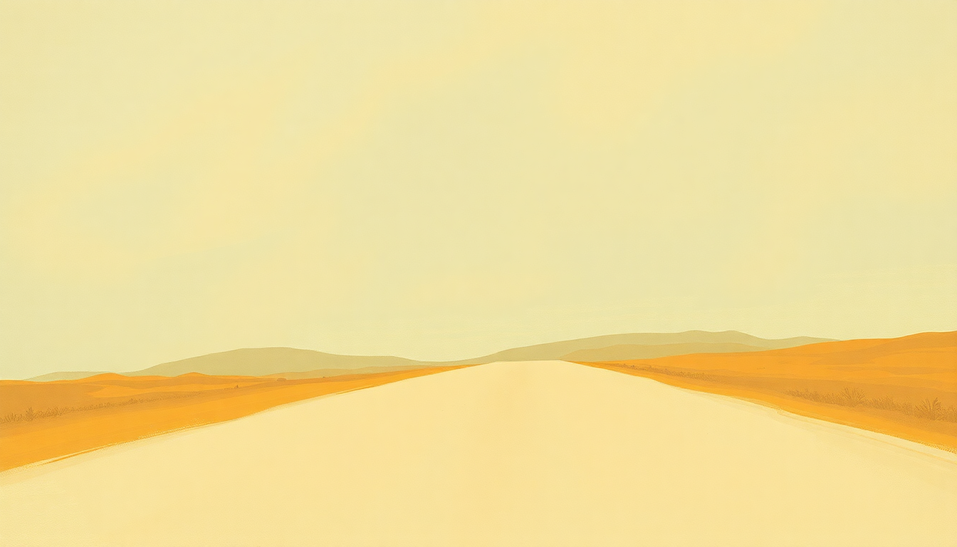 Fan-driven abstract illustration evoking the emotional arc of Road Song by Wes Montgomery