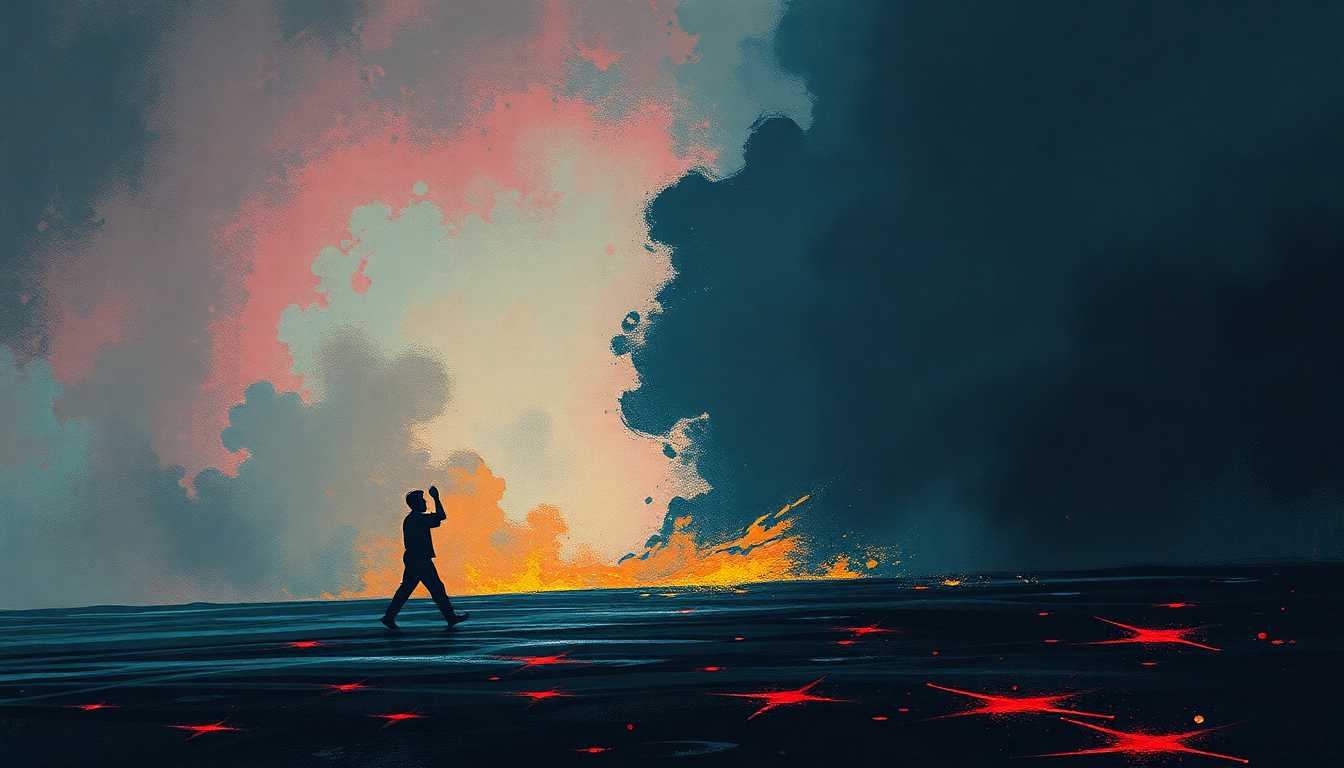 Fan-driven abstract illustration evoking the emotional arc of Rotting Out by The Descendents