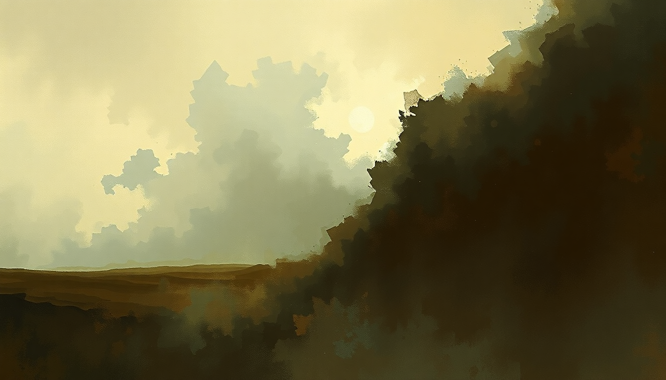 Fan-driven abstract illustration evoking the emotional arc of Roundabout by Yes