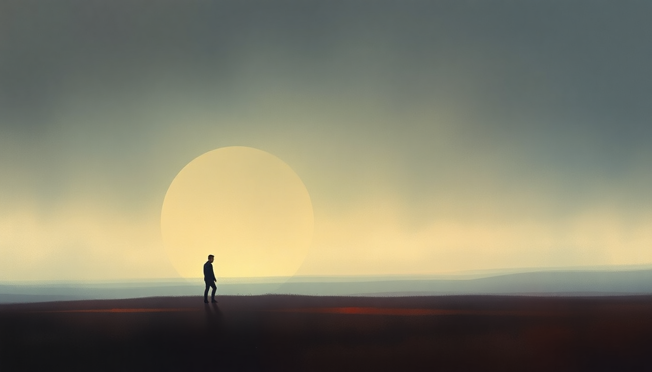 Fan-driven abstract illustration evoking the emotional arc of Running to Stand Still by U2