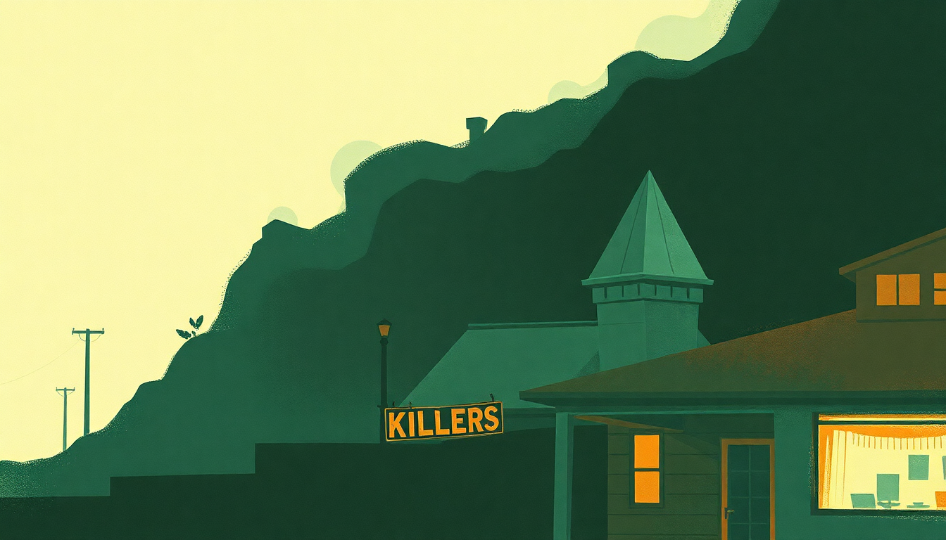 Fan-driven abstract illustration evoking the emotional arc of Sam's Town by The Killers