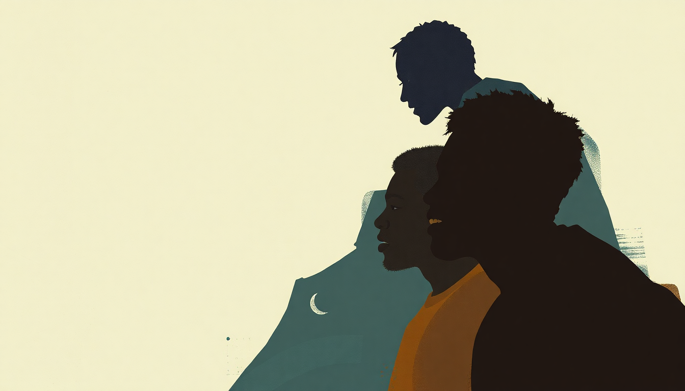 Fan-driven abstract illustration evoking the emotional arc of Scenario by A Tribe Called Quest