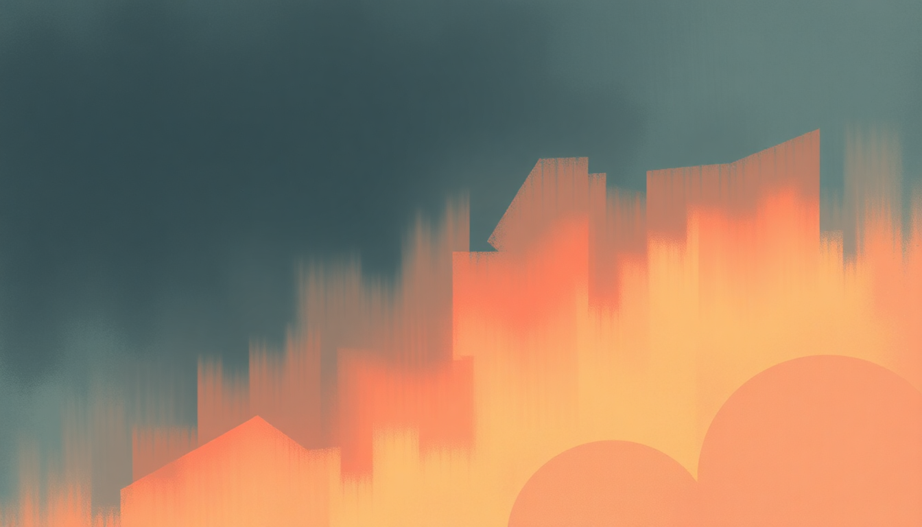 Fan-driven abstract illustration evoking the emotional arc of Scene Suspended by Jon Hopkins